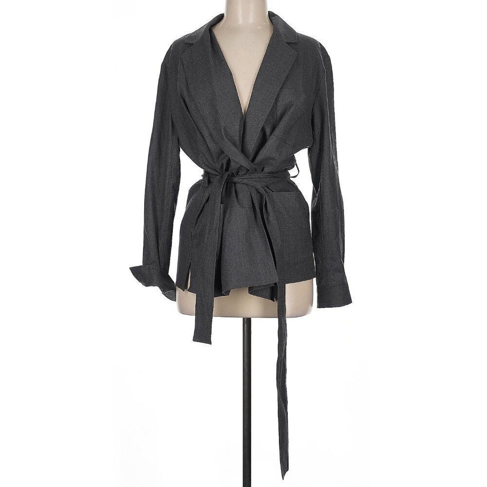 Ralph Lauren Women’s Belted Stretch Wool Flannel Wrap Top Cardigan Jacket 6 NWT - Picture 7 of 12